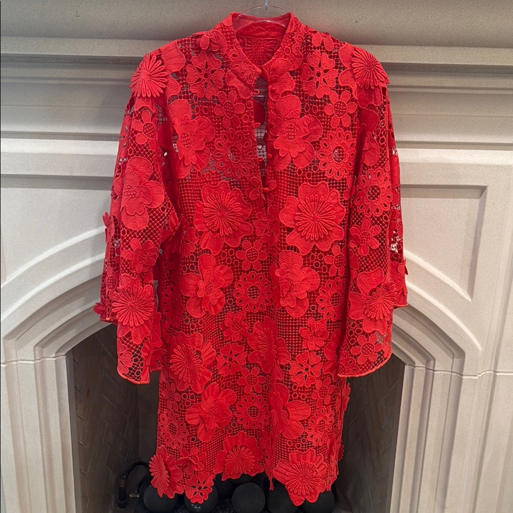 Red Floral Lace dress